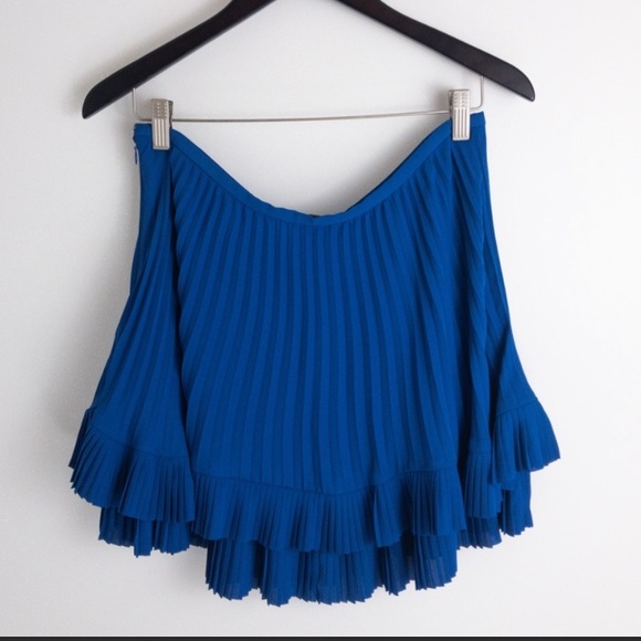 Banana Republic Tiered Pleated Skirt Cobalt Blue 6 - Picture 5 of 11